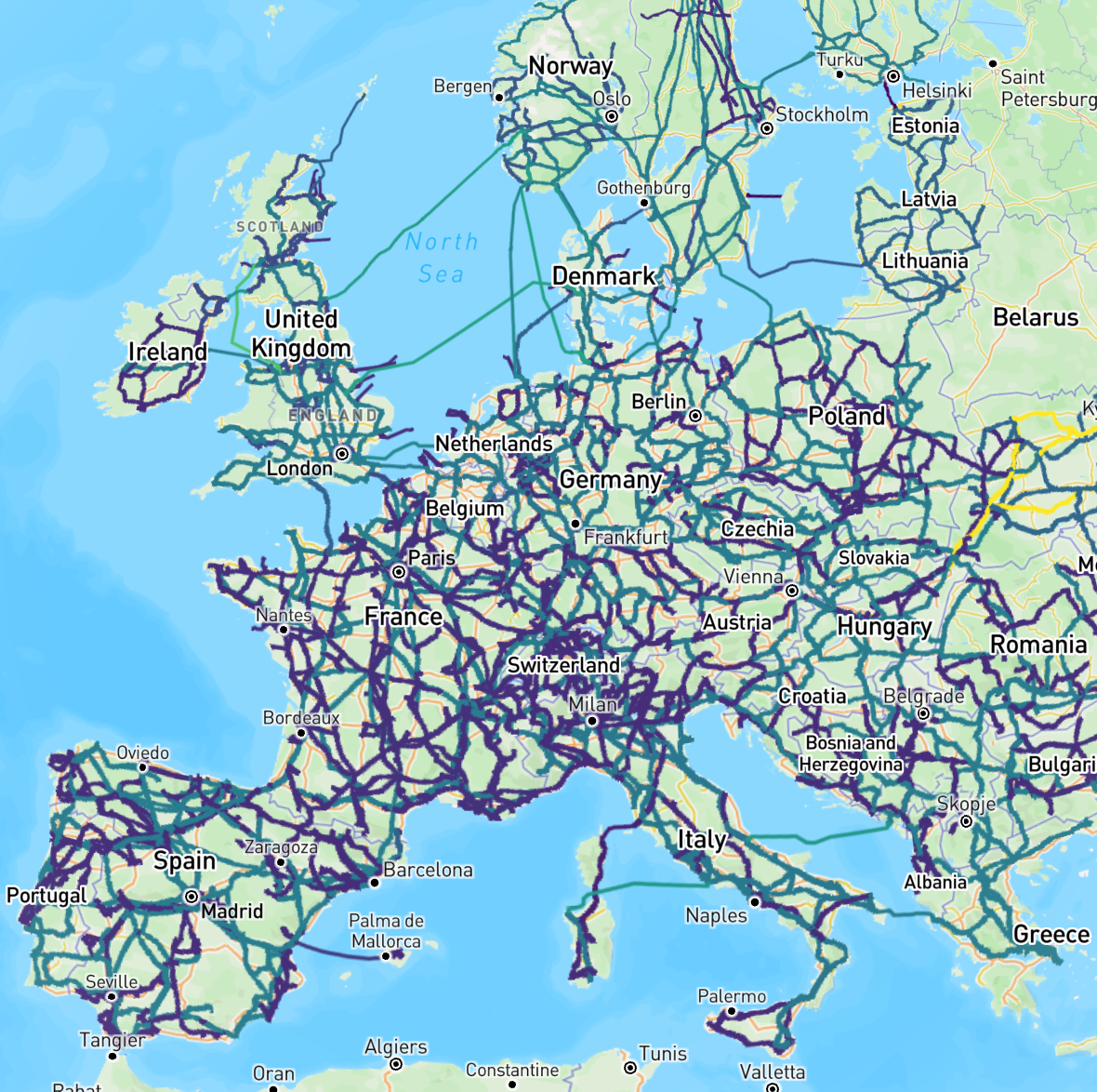 Europe energy grid network