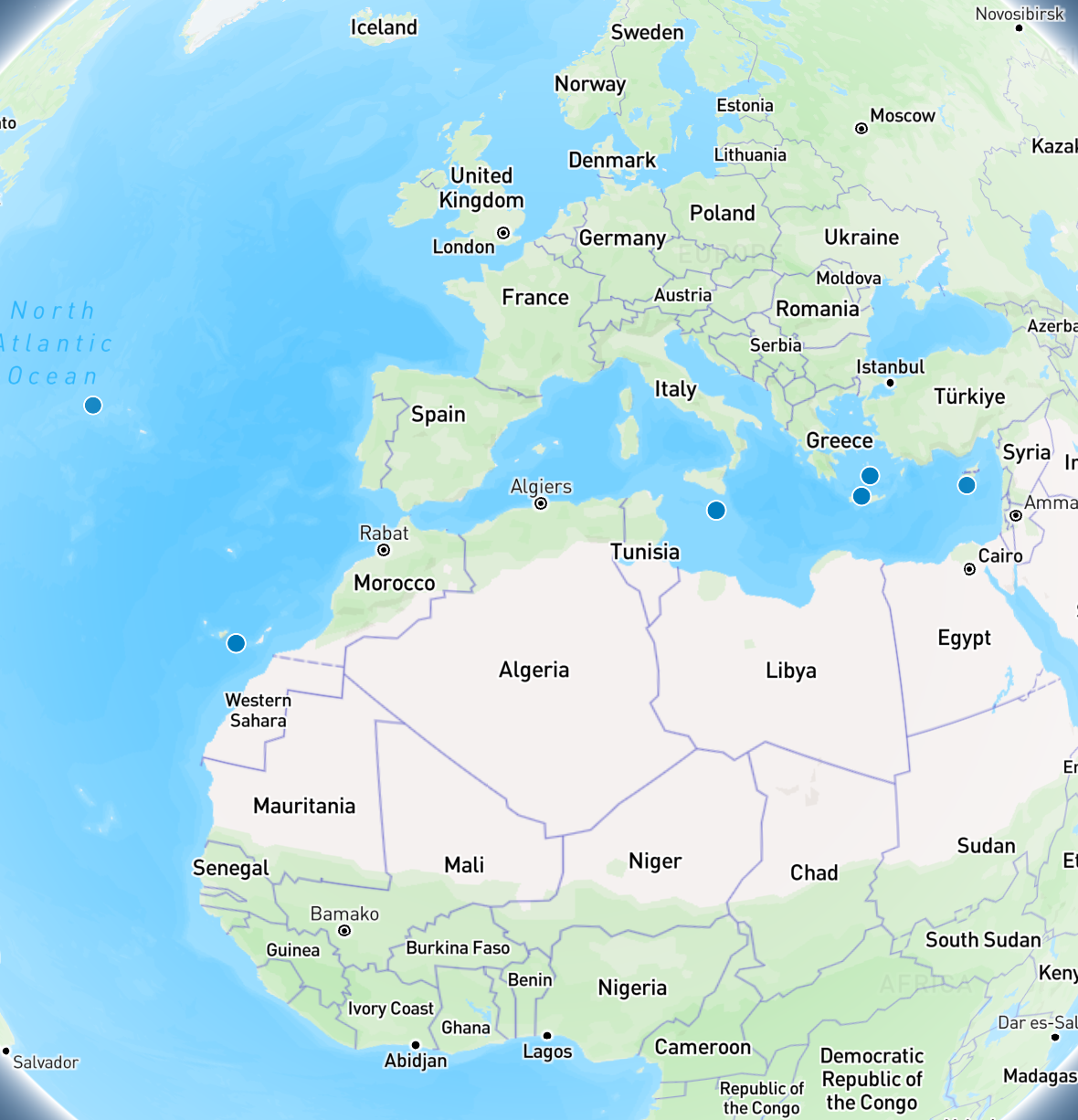 Atlantis candidate locations