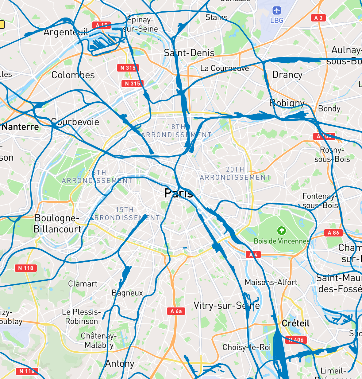 Railway track around Paris